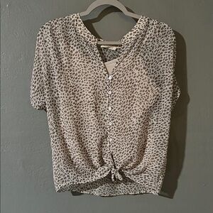 Lovestitch Beige Animal Print Blouse